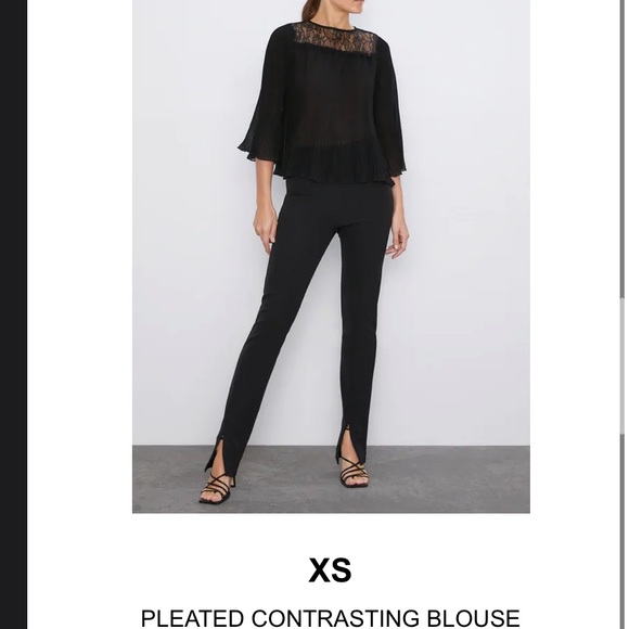 🆕 Zara pleated contrasting blouse - Picture 2 of 5